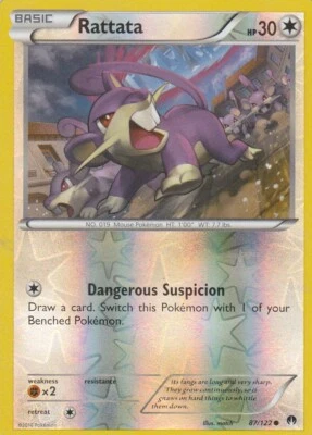 Rattata 87/122 X&Y Breakpoint Pokemon TCG Card Reverse Holo - Image 1 of 2