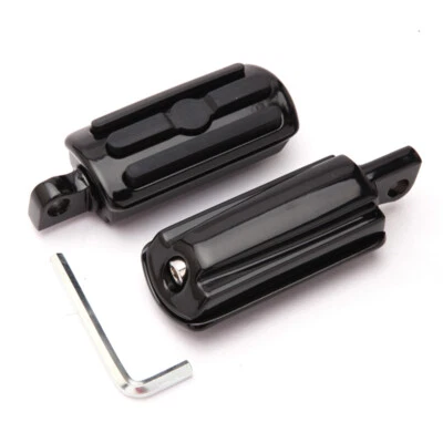 2x Black Driver / Passenger Foot Pegs Rest Pedals Footpegs For Harley Motorcycle - Image 1 of 4