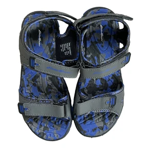 Boys Eddie Bauer Jordan River Sandals Size 4 Blue Grey Hike Water Adjustable - Picture 1 of 6