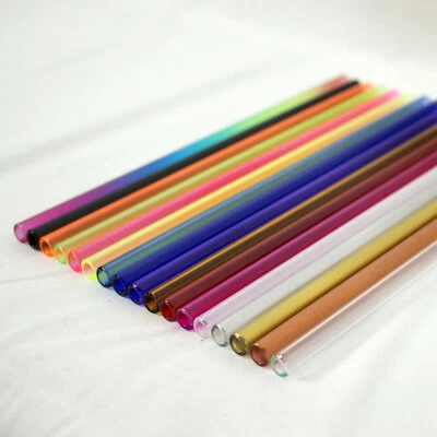 Trinkhalme Strohhalme Glasstrohhalme Cocktail einzelnd - 17 verschiedene Farben - Bild 1 von 3