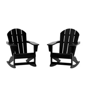 WESTIN OUTDOOR Rocking Poly Adirondack Chair 35" H X 29.5" W Plastic (Set Of 2) - Picture 1 of 6