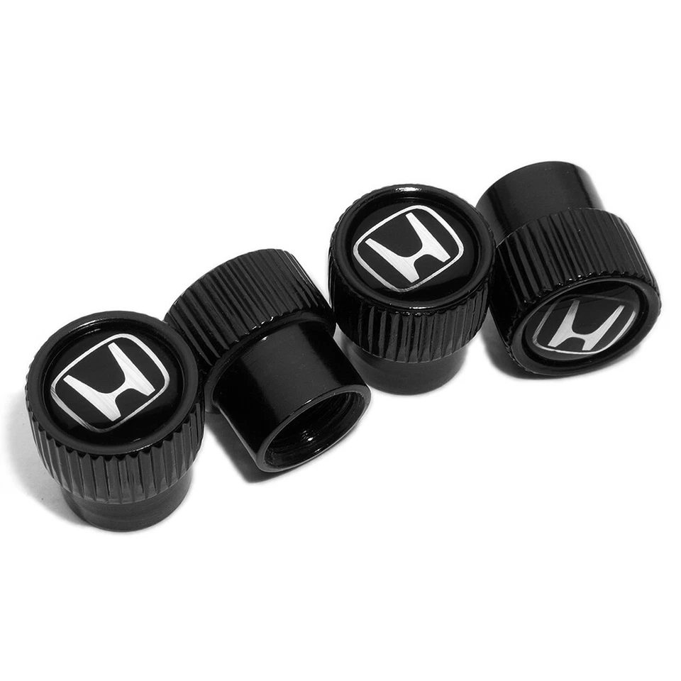 4x Universal Fit Honda Car Wheels Tire Air Valve Caps Stem Dust Cover Gift Black - Image 1 of 4