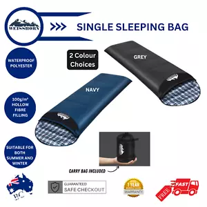 Sleeping Bag Bags Outdoor Camping Weisshorn Single Camping Hiking Comfort - Picture 1 of 26