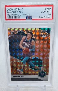 2020-21 Panini Mosaic Reactive Orange Prizm #202 LaMelo Ball RC Rookie PSA 10 - Picture 1 of 3