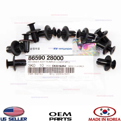 Genuine BUMPER RETAINERS FENDER LINER HOOD RIVETS SCREW TYPE 10PCS HYUNDAI KIA  - Image 1 of 4