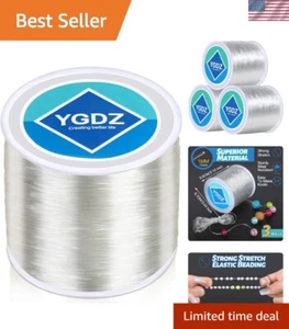 Versatile 1mm Clear Stretch Cord - Perfect for Beading Bracelets & Necklaces - Picture 1 of 10