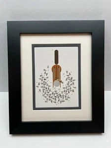 Charley Harper (Charles) gerahmte Kunstkarte Museum Glas CHEEKY CHIPPY - Bild 1 von 2