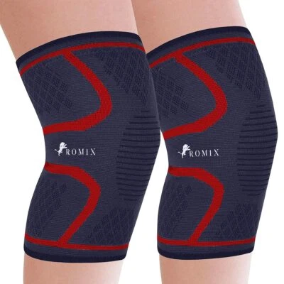 ROMIX Knee Support Compression Sleeve Brace Corrector Arthritis Pain Relief Gym Patela