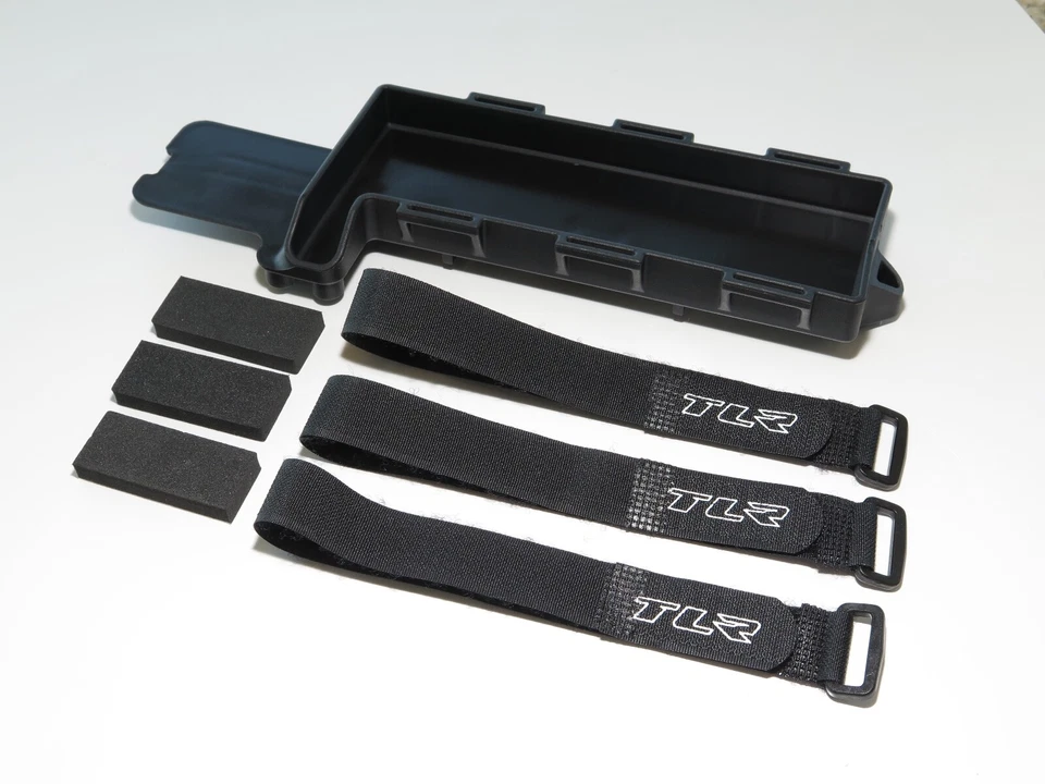 TLR04009 LOSI TLR 8IGHT-XT/XTE TRUGGY BATTERY TRAY WITH STRAPS - Image 1 of 1