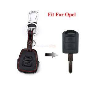 2 Button Leather Remote Key Fob Bag Cover Case Fit OPEL VAUXHALL Vectra Astra  