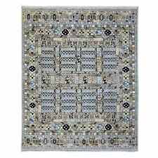 8'x9'9" Beige Hand Knotted Afghan Ersari Soft Wool Oriental Rug R72884