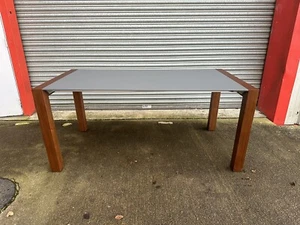 Made.com Bramante 6-12 Seat Extending Dining Table in Matt Grey with Walnut Legs - Picture 1 of 7