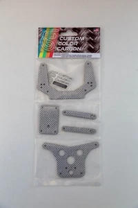 Team Associated RC10 RC10CC Silver Custom Carbon Fiber 5 Piece Kit Shock Towers - Picture 1 of 7