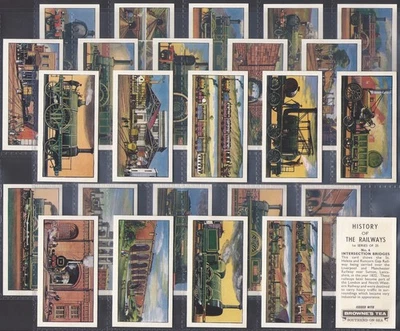 BROWNE BROS (TEA)-FULL SET- HISTORY OF THE RAILWAYS 1964 (1ST SERIES 25 CARDS) - Image 1 of 4