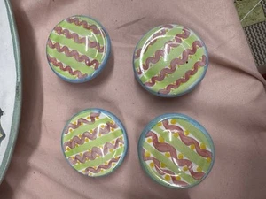 Mackenzie Childs Wallcourt Charmian Drawer Pull -set Of 4-Knobs 2.25” Retired - Picture 1 of 6