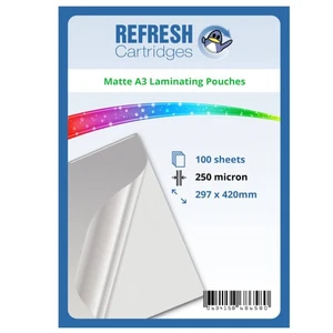 Refresh Patronen MATT Laminierfolien A3 250 Mikron Packung mit 100 Blatt - Bild 1 von 6