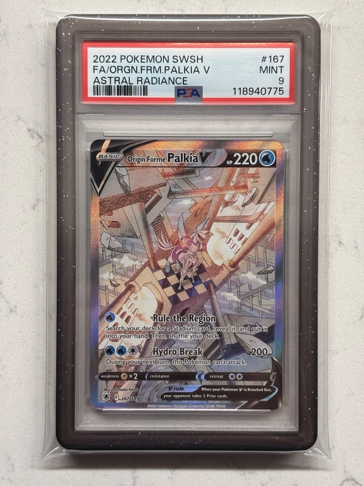 INCLUDES DRAGONSCALE BUMPER Origin Forme Palkia V 167/189 Astral Radiance PSA 9 - Image 1 of 2