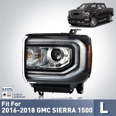 Conjunto de faros HID/Xenón con bombilla para GMC Sierra 1500 2016-2018 lado del conductor Foto 1 de 4