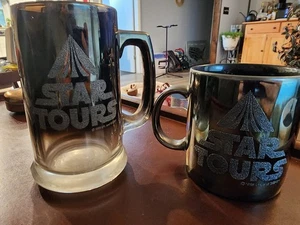 Vintage 1986 Star Wars Star Tours Disney Bierkrug Stein & Kaffeebecher Glas - Bild 1 von 7