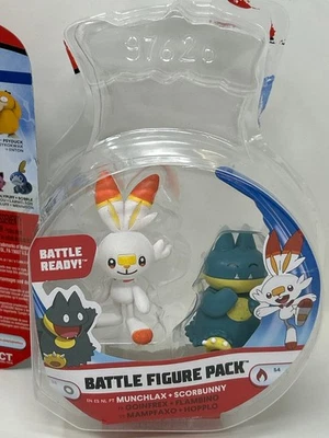 Pokemon Nuevo Espada y Escudo Batalla Figura de Acción Paquete de 2 - Munchlax y Scorbunn Foto 1 de 3