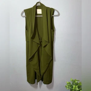 Elodie Green Draped Waterfall Open Front Adjustable Vest Size Small NWOT - Picture 1 of 8