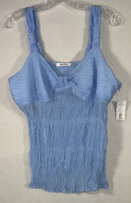 Blusa arrugada sin mangas azul claro Kaelyn Max para mujer talla L Fairy Whimsi Foto 1 de 4