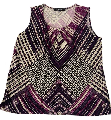 Blusa Le Suit Separates Mujer Talla L Sin Mangas Abstracto Estampado Geométrico Foto 1 de 4