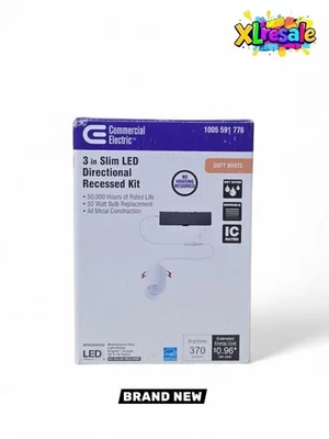 Commercial Electric Cylinder LED 3" Round Canless Recessed Light, Soft White