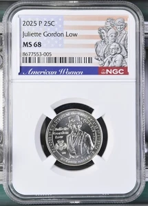 *Rare* 2025 P Juliette Gordon Low American Women Quarter Graded NGC MS-68 - Picture 1 of 2