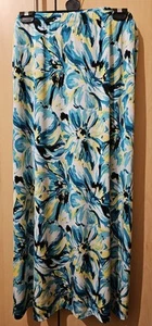 Beautiful Kim & Co Maxi Skirt Size 2XL. In A Blue Palette With Touches Of Yellow - Picture 1 of 3
