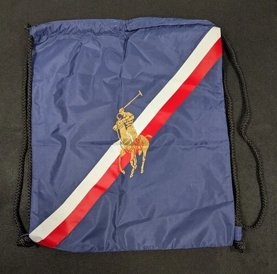 Ralph Lauren Vintage Bolso con Cordón Paquete de Viaje Años 90 Nylon Bandera Americana Logo Foto 1 de 4