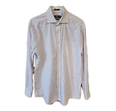 Camisa Cooper Vineyard Vines Hombres Premium 120 Algodón Rosa Azul A Cuadros Manga Larga M Foto 1 de 4