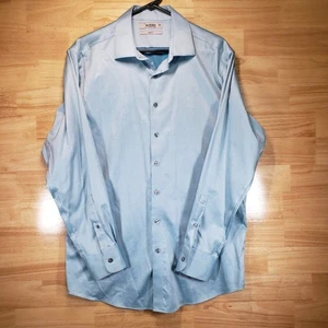 Camisa de vestir ajustada azul claro de Murano para hombre 161/2/34 22′′ Pit × 30,5′′ de largo - Imagen 1 de 7