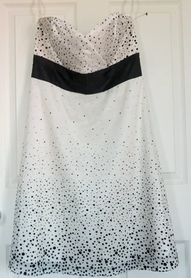 Vestido de Fiesta Casa Blanca Mercado Negro WHBM Sin Tirantes Gasa Marfil Talla 10 Foto 1 de 4