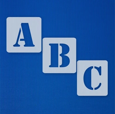 ABC Schriftschablonen ● 1,5cm hoch ● Set 30 Schablonen Buchstaben / Zeichen  - Bild 1 von 3