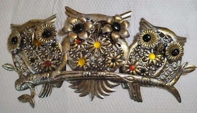 Arte de Pared Búho Metal 3D Colgante Retro Mediados de Siglo Brutalista Diseño Joyado Foto 1 de 4