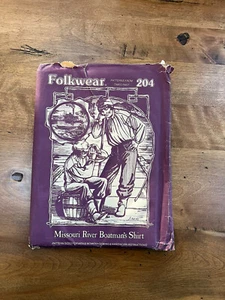 FOLKWEAR Sewing Pattern from times past 204 Missouri River Boatman’s shirt UNCUT - Picture 1 of 2