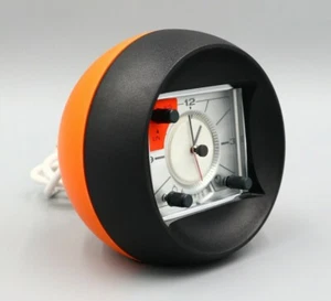 Original Vintage Rombach COMBI CLOCK Ro100 Kugel Uhr Wecker ⏲ Orange Schwarz - Bild 1 von 9