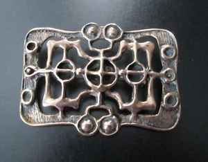 1960s UNN TANGERUD UNI DAVID-ANDERSEN NORWAY SCANDINAVIAN BRONZE PENDANT BROOCH - Picture 1 of 12