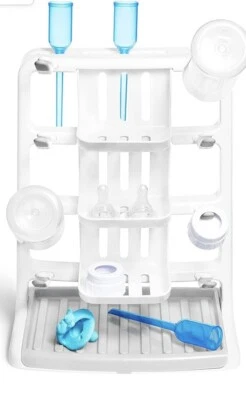 NUEVO Estante de secado de biberón Munchkin ordenado seco blanco gris ahorro de espacio envío gratuito Foto 1 de 4