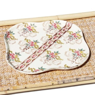 Ancien plat en faïence de Gien polychrome modèle à fleurs style Lavallière - Photo 1/4