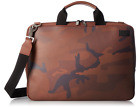 Jack Spade Camouflage Dot New Slim Briefcase Tobacco Leather Padded Laptop Bag