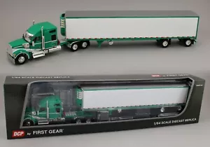 DCP 1:64 *GREEN & WHITE* Kenworth W990 Mid Roof w/53' Utility Reefer Trailer NIB - Picture 1 of 6