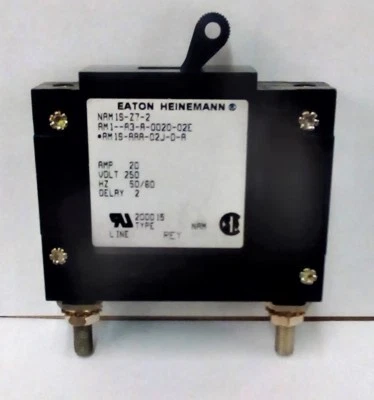 EATON-HEINEMANN EATON HEINEMANN AM1-A3-A-0020-02E 20A 250V DELAY 2 50/60HZ CIRCUIT BREAKER NEW