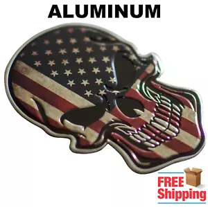 3D Metal Skull American Flag Sticker Emblem For Auto, Motorcycle, Truck USA - Bild 1 von 6