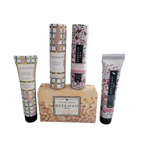 Beekman 1802 Travel Sz Hand Cream Lip Balm Bar Soap Lavender Honeyed Grapefruit - Picture 1 of 7