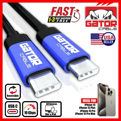 USB-C to USB-C Fast Charger Cable Data PD 30W For iPhone 15 16 Plus Pro Max - Image 1 of 4