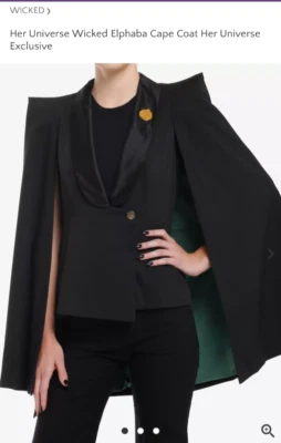 AGOTADO: Abrigo Capa Her Universe Wicked Elphaba Universal Exclusivo (NUEVO) Foto 1 de 2