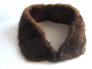 Vintage Mink Fur Collar 18" x 3" Lined Hook Closure - Picture 1 of 4