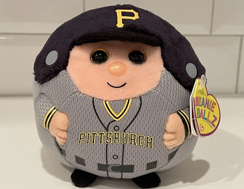 Ty Beanie Ballz Balls Pittsburg Pirates MLB 5” Plush Stuffed Figure NEW Free Shi Cover